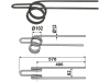 Industriehof® Striegelzinken 570 x 12 mm universal für Saatstriegel Eberhardt, Lemken, Rabe, 1000STD