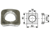 Industriehof® Vorschweißplatte gebogen, Bohrung 30 mm; 32 mm, L x B 50 x 50 mm, für Frontlader, Silozinken, Futtermischermesser, 18100-2