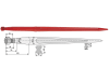 Industriehof® Schwerlastzinken 1.100 mm, Ø 32 mm; 42 mm, M 28 x 1,5, spitz, gerade, für universal, 181118