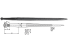 Industriehof® Frontladerzinken 800 mm, M 22 x 1,5, spitz, gerade, für Hydrac, 18826