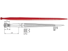 Industriehof® Frontladerzinken 800 mm, M 20 x 1,5, Vierkant 32 x 32 mm, spitz, gerade, für Stoll, 18838