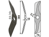 Industriehof® Rollspatenmesser links/rechts 380 x 74 x 10 mm Bohrung 31 mm für Hankmo-Tume Omme