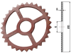 Industriehof® Sternring Ø 530 mm, 118 mm, 18,0 mm, Sphäroguss (GGG50), für universal, 311-531