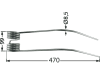 Schwaderzinken 470 x 99 x 8,5 mm für Kuhn Kreiselschwader