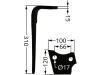 Kreiseleggenzinken "KG-30" links/rechts, 100 x 310 x 15 mm, Bohrung 17 mm, für Emy-Elenfer, Rabe, Sauerburger RKE, PKE, VKE