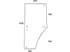 Türscheibe, grün, rechts, für John Deere 6000, 7000