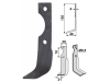 Industriehof® Fräsmesser rechts 155 x 48 x 4 mm, Bohrung 8,5 mm für Agria, AGR-02R