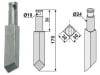 Industriehof® Rotorzinken links/rechts 170 x 30 x 30 mm, Bohrung 10 mm für Rau, RH-74