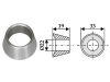 Industriehof® Zentrierbuchse Ø 33 mm, Bohrung 22 mm, Höhe 19 mm für Frontlader, Silozinken, Futtermischermesser, 18100-5