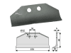 Industriehof® Schlegelmesser 60 x 150 x 6 mm, Bohrung 12 mm, für Humus, 63-HUM-03