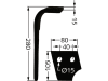 Kreiseleggenzinken "KG-26" links/rechts versiegelt 80 x 280 x 15 mm, Bohrung 15 mm für Rabe