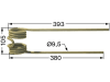 Pöttinger Kreiselheuerzinken links/rechts, 380/393 x 105 x 9,5 mm, weiß,, für Kreiselheuer Alpinhit, Eurohit, Hit