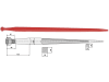 Industriehof® Frontladerzinken 800 mm, M 20 x 1,5, Vierkant 26 x 26 mm, spitz, gerade, für Stoll, 18841