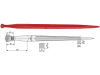 Industriehof® Frontladerzinken 680 mm, M 20 x 1,5, spitz, gerade, für Alö, Baas, Trima, 18682