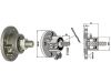 Industriehof® Scheibenlager mit nach außen gewölbter Auflagefläche, Ø außen 105 mm; 60 mm, M 20 x 1,5, Höhe 47 mm, Lochkreis 86 mm, 31-L1A