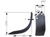 Industriehof® Fräsmesser rechts 210 x 130 x 7 mm, Bohrung 12 mm für Agricom, Breviglieri, Howard, HOW-03R