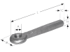 Zugöse, DIN 74054, Länge 340 mm, für landwirtschaftliche Anhänger