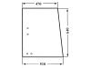 Seitenscheibe, 470/510 x 640 x 5 mm, klar, links/rechts, schiebbar, für Deutz-Fahr 6006, 7006, 8006, 10006 - Kabine Fritzmeier Europa 8102, Fritzmeier - Verdecke M711 und 771, Kabine Fritzmeier Europa 8102