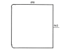 Seitenscheibe, 562 x 490 x 5 mm, klar, fest, runde Ecken, für Dieteg Verdeck F/FP/FPK 8000