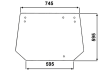 Heckscheibe, klar, 4-Loch-Befestigung, schmal, für Deutz-Fahr Agrocompact, Kabine C 1000–C 1200