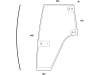 Türscheibe, grün, links, Siebdruck, für Case IH CS, CVX, New Holland T, TVT, Steyr CVT, CVX, M