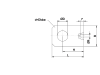 Schema Anschweißflacheisen, Ø-D 20,25 mm, Ø-d 20 mm, L 60 mm