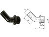 Agrotop Schlauchanschluss Außengewinde zöllig 45 ° gebogen