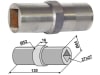 Industriehof® Lagerwelle für Vierkantwelle 26 x 26 mm, 45; 52 x 27; 27 x 130 mm, 31-0031C