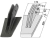 Industriehof® Spaten 368 x 170 x 10 mm, Abstand Bohrungen 70 mm, Bohrung 14,5 mm, für Selvatici: "Modell A - 1", "Modell L - N - P", 631-VAN-18