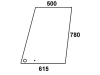 Türscheibe, klar, oben/unten, Länge 615 mm; 500 mm, für Massey Ferguson 300