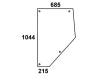 Türscheibe, grün, hinten, für Massey Ferguson 3000