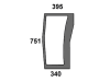 Frontscheibe, grün/klar, unten links, Höhe 751 mm, geklebt, Siebdruck, für Massey Ferguson 4000