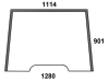 Frontscheibe, grün, Siebdruck, für Massey Ferguson 6000, 8000