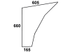 Türscheibe, klar, unten links/rechts, Länge 165 mm; 605 mm, für Fendt Farmer 100, 5 S, Kabine Edscha Schwarwächter