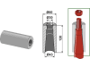 Industriehof® Einschweißbuchse Ø innen 30 mm; 43 mm, Ø außen 60 mm, für Zinken mit Gewinde M 28, 18100-33