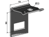 Industriehof® Zinkenhalter "D" für Federzinken 45 x 12 mm, Passender Rahmen 80 x 80 mm für universal, 1.HH17-3733