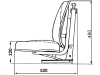 Traktorsitz "S 530 Plus", mechanisch gefedert mit 2 Zugfedern und Öldämpfer, PVC-Kunstleder, schwarz