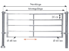 Patura Abtrennung "R5", 295 – 405 cm, 5 Horizontalstreben, 323052