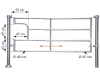Patura Abtrennung "R4", 340 – 445 cm, mit Ausschnitt für Tränkebecken, 4 Horizontalstreben, 323322