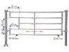 Patura Abtrennung "R5", 340 – 445 cm, mit Ausschnitt für Tränkebecken, 5 Horizontalstreben, 323352