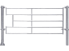 Patura Abtrennung für Kälber, 320 – 420 cm, leicht, mit Ausschnitt für Tränkebecken, 5 Horizontalstreben, 323371
