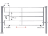 Patura Abtrennung für Kälber, 320 – 420 cm, leicht, mit Ausschnitt für Tränkebecken, 5 Horizontalstreben, 323371