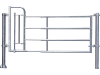 Patura Abtrennung "R4", 345 – 445 cm, mit Personenschlupf, 4 Horizontalstreben, 323522