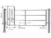 Patura Abtrennung "R4", 345 – 445 cm, mit Personenschlupf, 4 Horizontalstreben, 323522