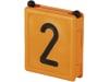 KERBL Halsbandnummer "Duo" Ziffer 2, Kunststoff orange, 2-teilig, für Halsmarkierungsbänder bis 4 cm Breite, 6 St., 209422