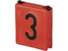 KERBL Halsbandnummer "Duo" Ziffer 3, Kunststoff rot, 2-teilig, für Halsmarkierungsbänder bis 4 cm Breite, 6 St., 209423