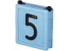 KERBL Halsbandnummer "Duo" Ziffer 5, Kunststoff blau, 2-teilig, für Halsmarkierungsbänder bis 4 cm Breite, 6 St., 209425