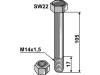 Industriehof® Sechskantschraube M 14 x 1,5 x 105 - 10.9 mit Sicherungsmutter für Bomford, Müthing, Spearhead, 63-14115