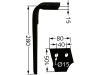 Kreiseleggenzinken rechts 80 x 280 x 15 mm, Bohrung 15 mm für EMKE, WMKE, MKE KG-26, RH 61