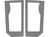 Frontscheibe, grün, unten links/rechts, geklebt, Siebdruck, für Case IH MXM, Fiat M, Ford New Holland TM, TS, 6000, 7000, 8000
